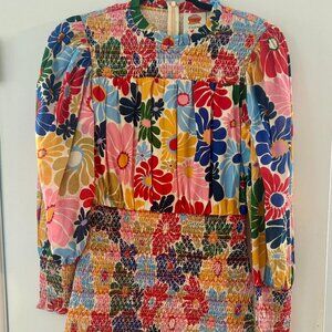 Farm Rio Smocked Floral Dress